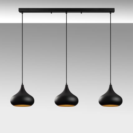 Pendellampe på kabel MUBA 3xE27/40W/230V, sort