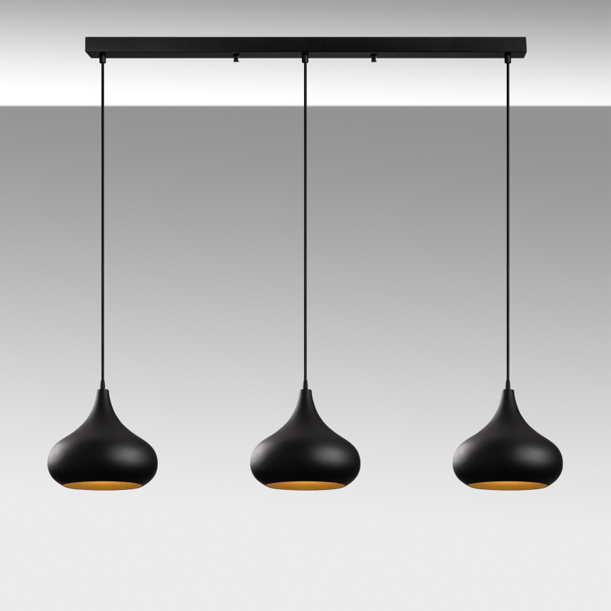 Pendellampe på kabel MUBA 3xE27/40W/230V, sort