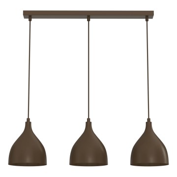 Pendellampe på kabel NOAK CLASSIC 3xE27/15W/230V brun