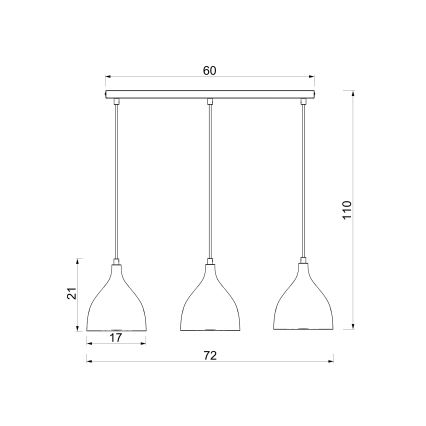 Pendellampe på kabel NOAK CLASSIC 3xE27/15W/230V cremefarvet