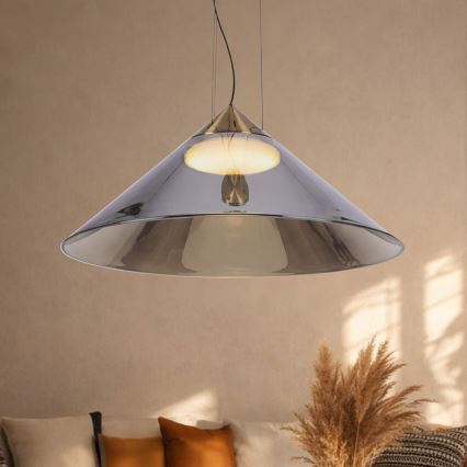 Pendellampe på kabel PRESTO 1xGX53/10W/230V Ø 50 cm guld/røget grå