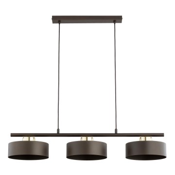 Pendellampe på kabel SELIA 3xE27/15W/230V brun