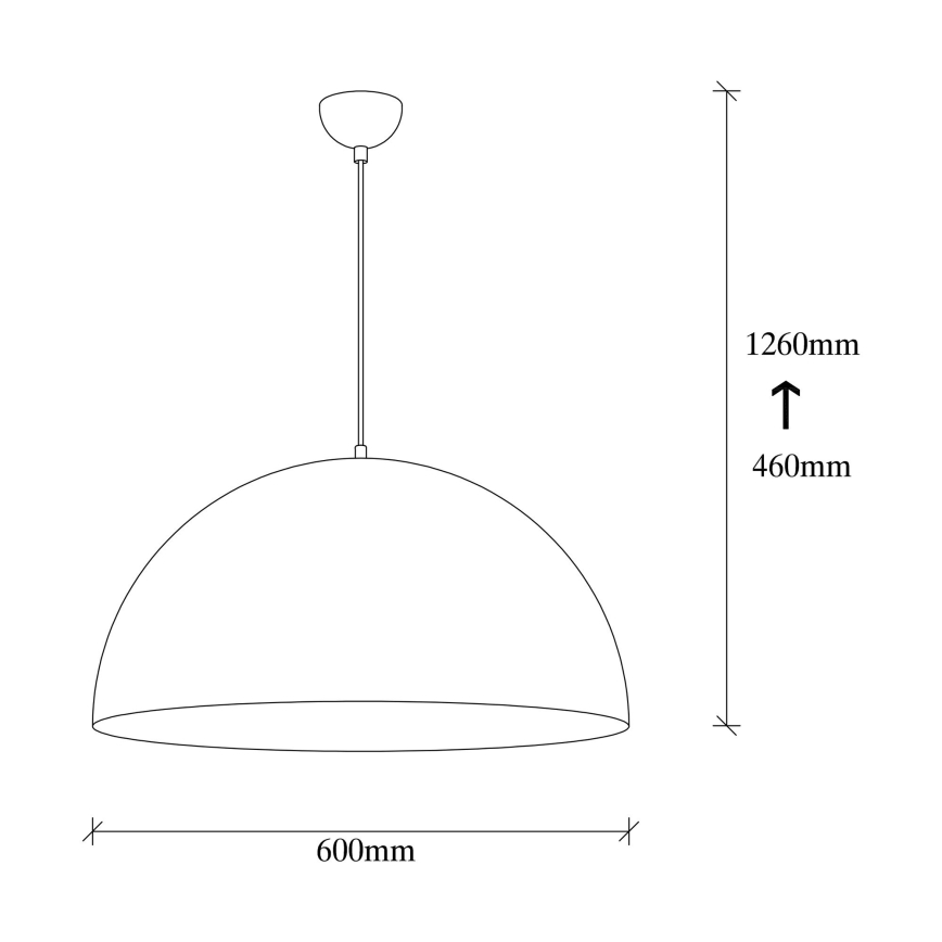 Pendellampe på kabel SIVANI 1xE27/40W/230V Ø 60 cm sort/kobber