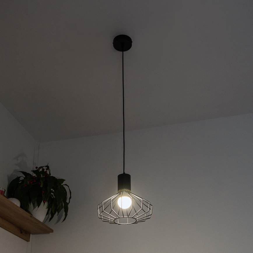Pendellampe på kabel SOLANO 1xE27/15W/230V sort/guld