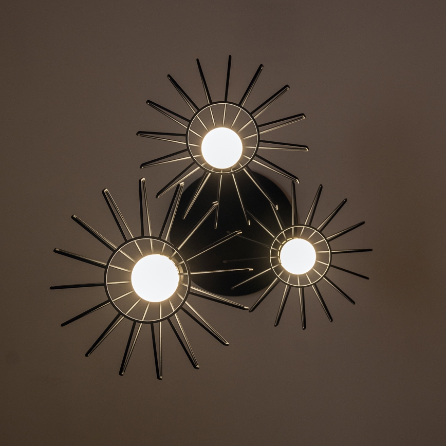 Pendellampe på kabel SOLANO 3xE27/15W/230V sort/guld