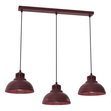 Pendellampe på kabel SVEN 3xE27/15W/230V bordeaux