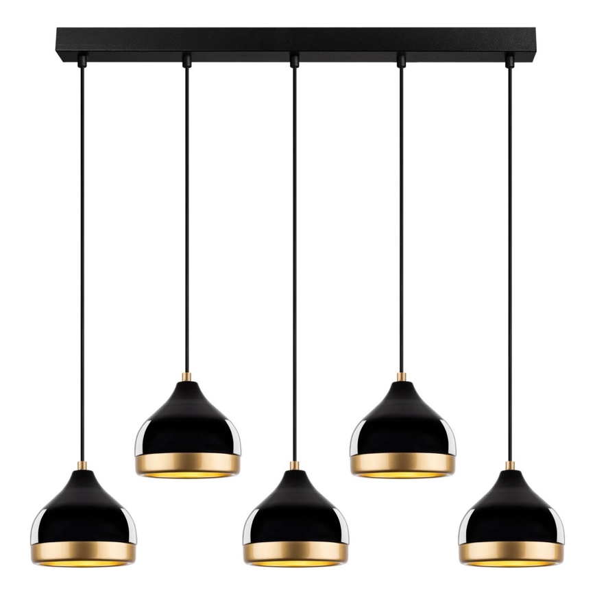 Pendellampe på kabel YILDO 5xE27/40W/230V sort/guld