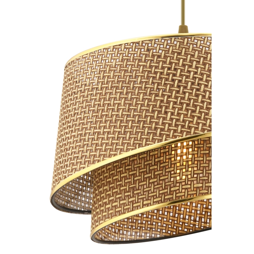Pendellampe på ledning BARETTE 1xE27/60W/230V brun/guld