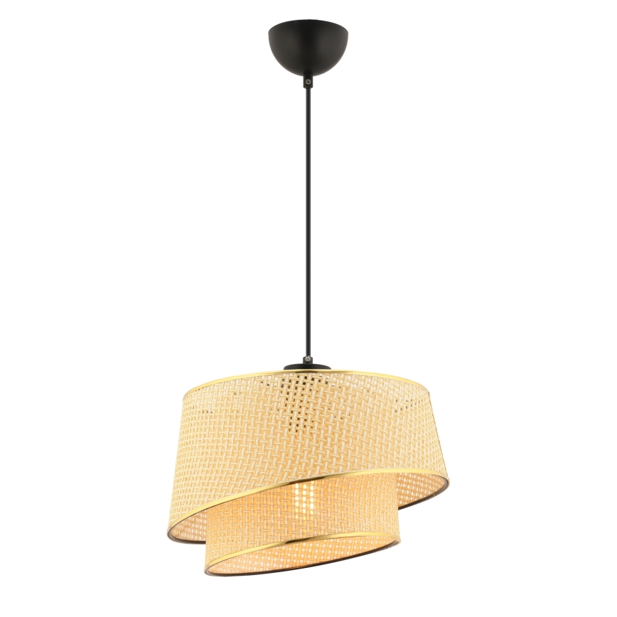 Pendellampe på ledning BARETTE 1xE27/60W/230V brun/guld