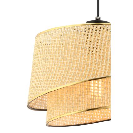 Pendellampe på ledning BARETTE 1xE27/60W/230V brun/guld