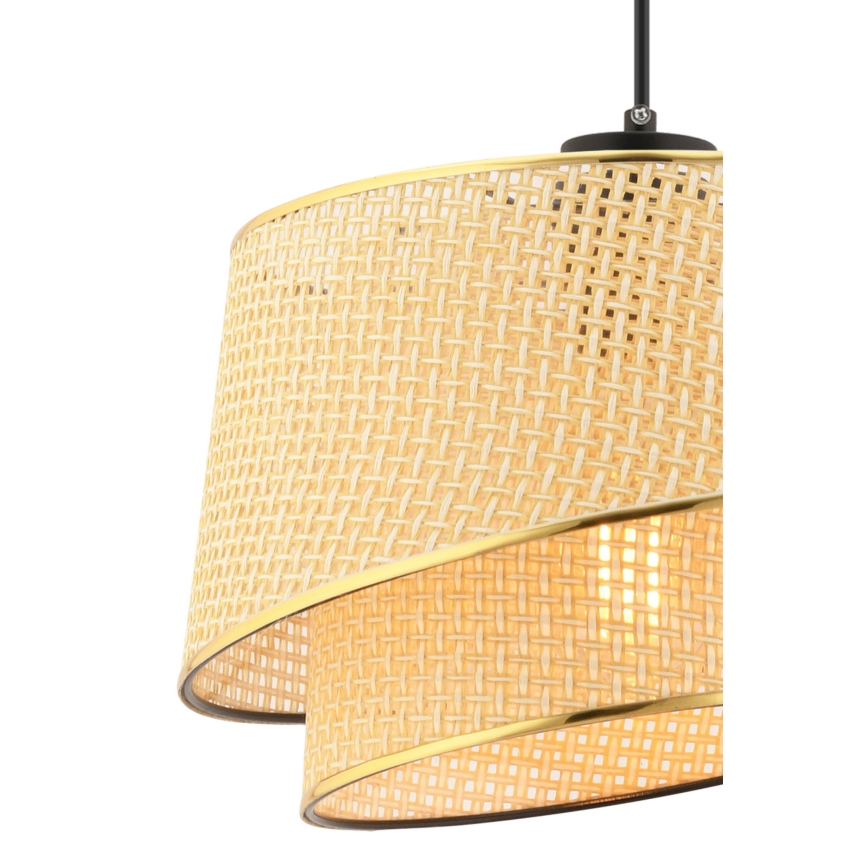 Pendellampe på ledning BARETTE 1xE27/60W/230V brun/guld