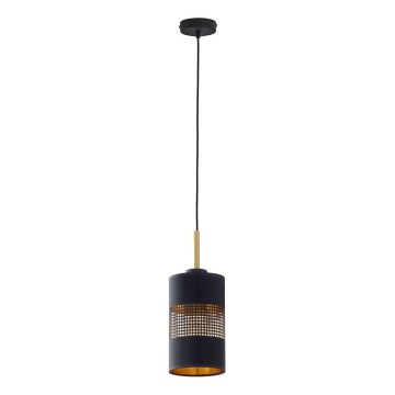 Pendellampe på ledning BOGART 1xE27/15W/230V sort/guld