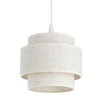 Pendellampe på ledning BOHO 1xE27/60W/230V Ø 20 cm hvid