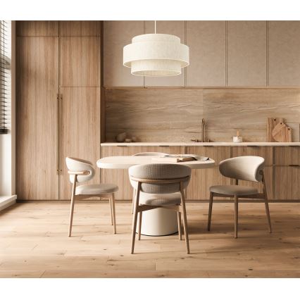 Pendellampe på ledning BOHO 1xE27/60W/230V Ø 40 cm hvid