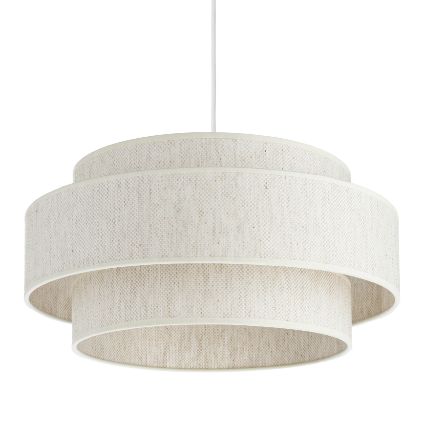 Pendellampe på ledning BOHO 1xE27/60W/230V Ø 40 cm hvid