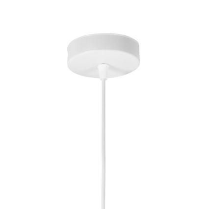 Pendellampe på ledning BOHO 1xE27/60W/230V Ø 40 cm hvid