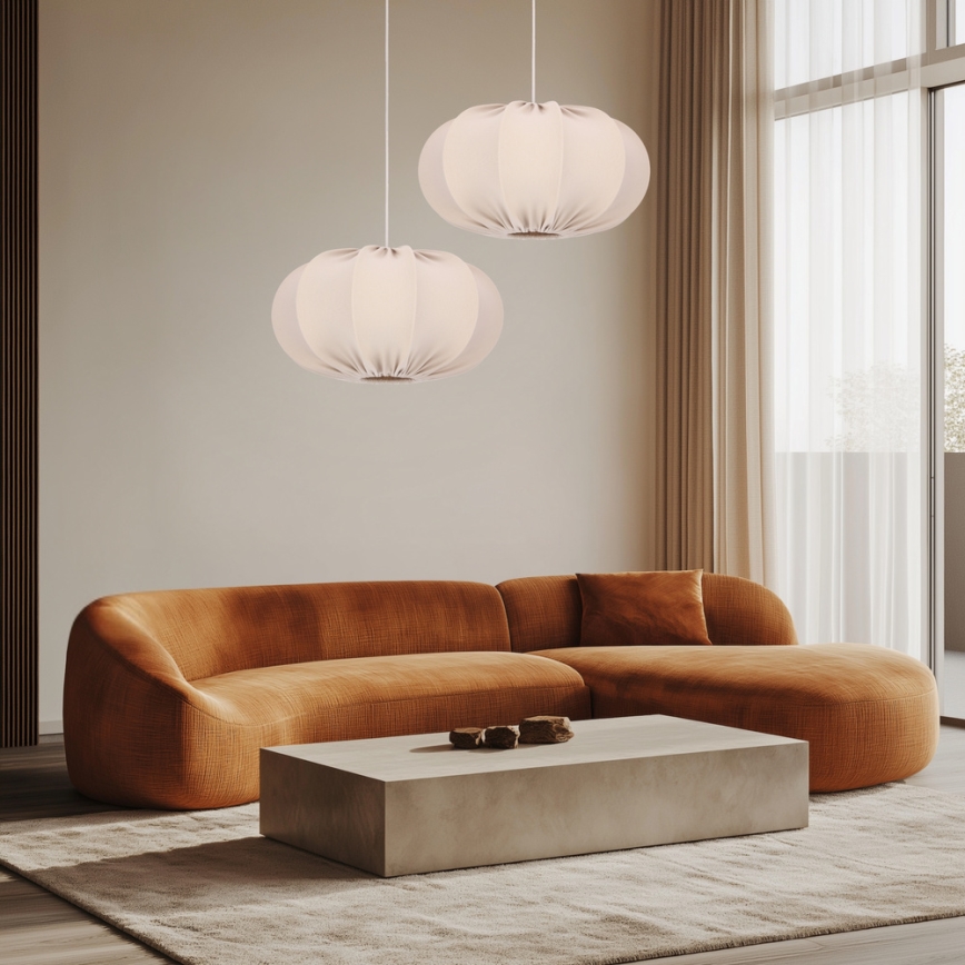 Pendellampe på ledning CAFEE 1xE27/40W/230V Ø 52 cm beige