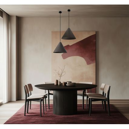 Pendellampe på ledning CONO 1xE27/40W/230V, ebenholtsfinér