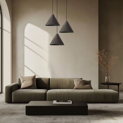 Pendellampe på ledning CONO 1xE27/40W/230V, ebenholtsfinér