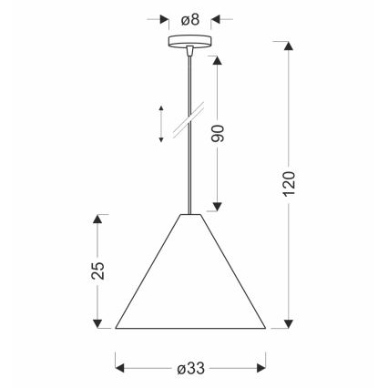 Pendellampe på ledning CONO 1xE27/40W/230V, ebenholtsfinér