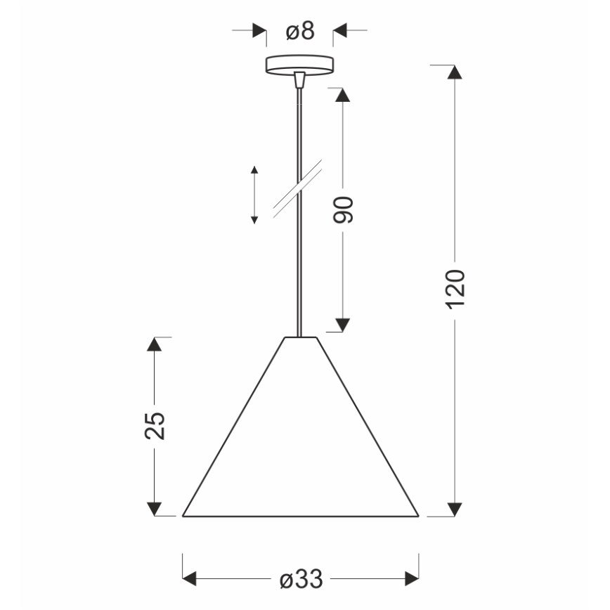 Pendellampe på ledning CONO 1xE27/40W/230V, ebenholtsfinér
