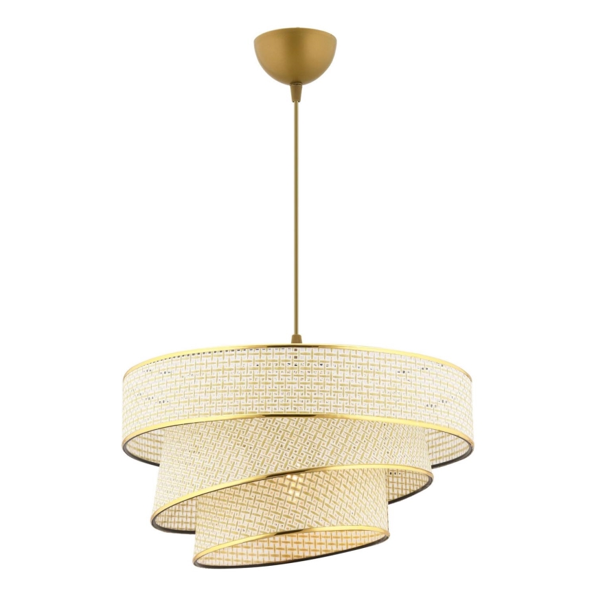 Pendellampe på ledning COUPER 1xE27/60W/230V creme/guld