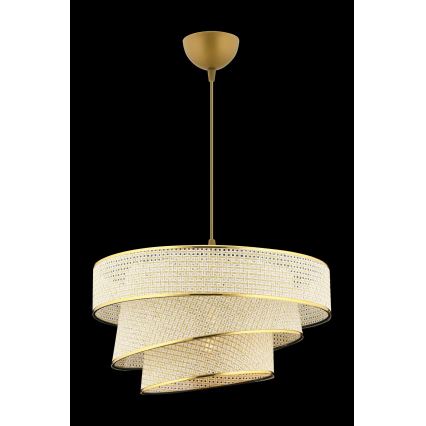 Pendellampe på ledning COUPER 1xE27/60W/230V creme/guld