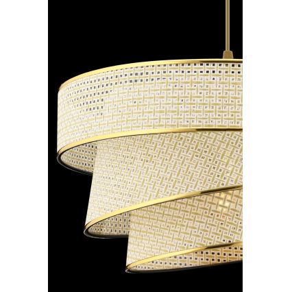 Pendellampe på ledning COUPER 1xE27/60W/230V creme/guld