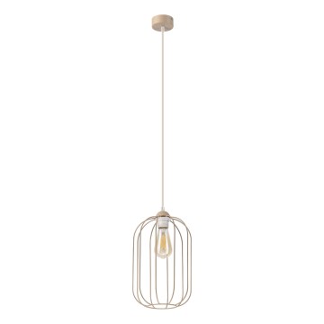 Pendellampe på ledning DESTELLO 1xE27/15W/230V Ø 21 cm beige