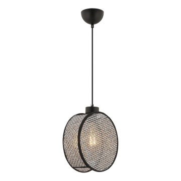 Pendellampe på ledning DRUM 1xE27/60W/230V grå/sort