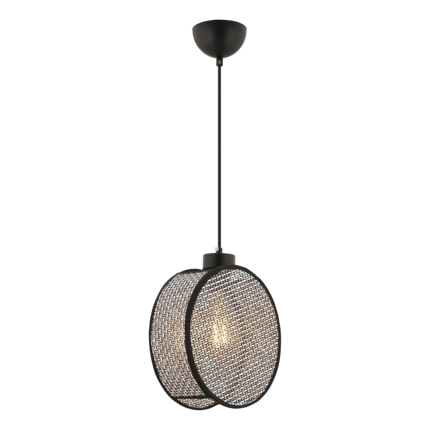 Pendellampe på ledning DRUM 1xE27/60W/230V grå/sort