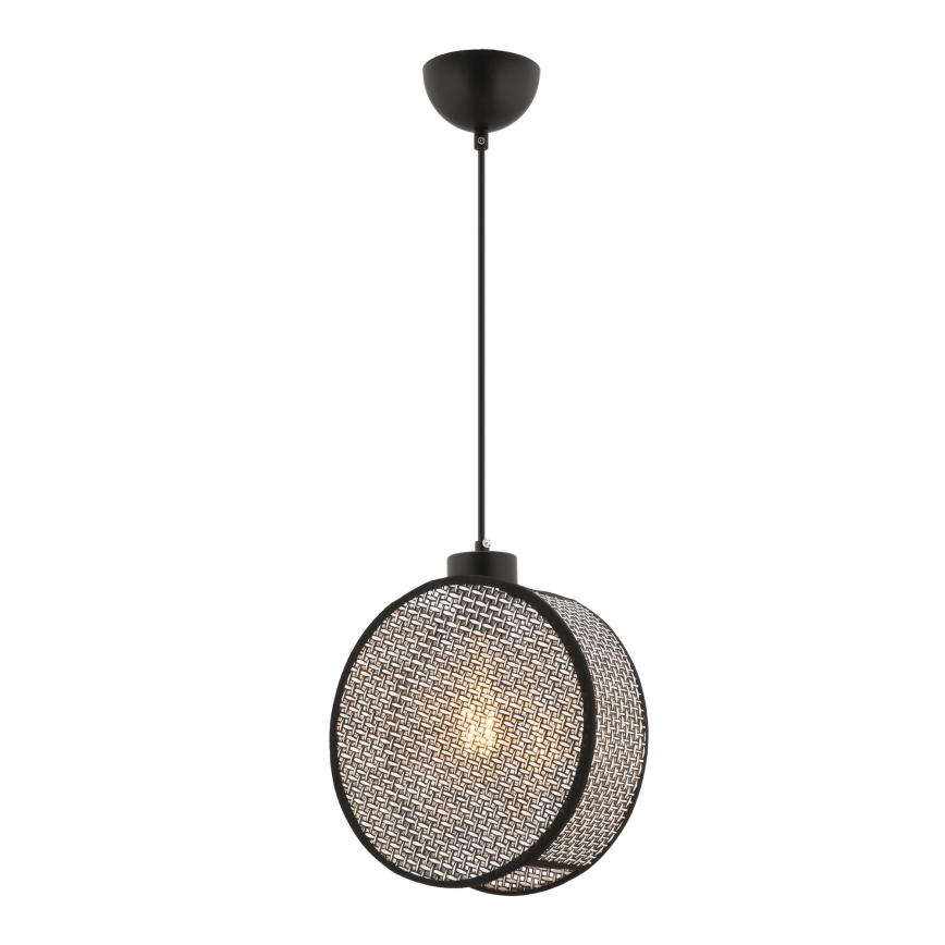 Pendellampe på ledning DRUM 1xE27/60W/230V grå/sort