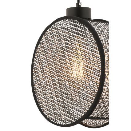 Pendellampe på ledning DRUM 1xE27/60W/230V grå/sort