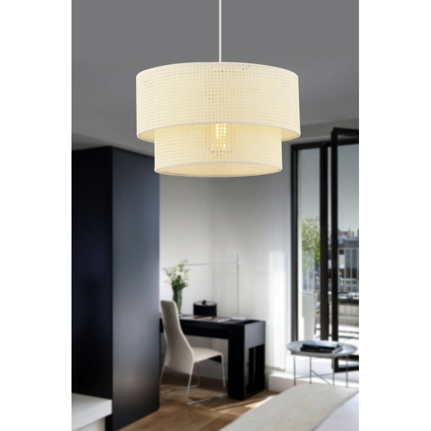 Pendellampe på ledning ECHO 1xE27/60W/230V cremefarvet
