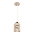 Pendellampe på ledning ELEN 1xE27/35W/230V beige/guld