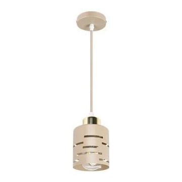Pendellampe på ledning ELEN 1xE27/35W/230V beige/guld