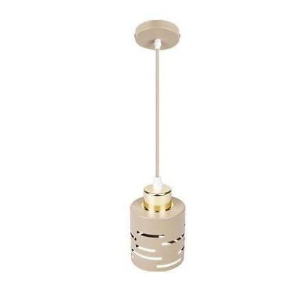 Pendellampe på ledning ELEN 1xE27/35W/230V beige/guld
