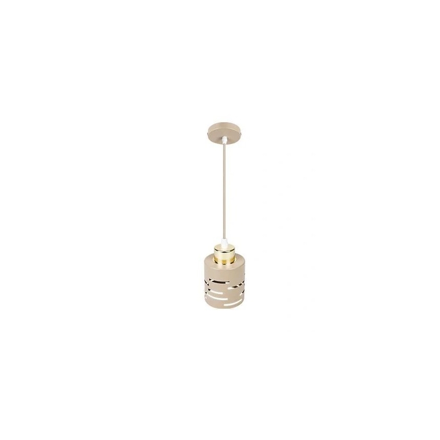 Pendellampe på ledning ELEN 1xE27/35W/230V beige/guld