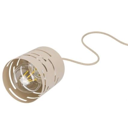 Pendellampe på ledning ELEN 1xE27/35W/230V beige/guld
