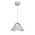 Pendellampe på ledning FUNDA 1xE27/15W/230V cremefarvet