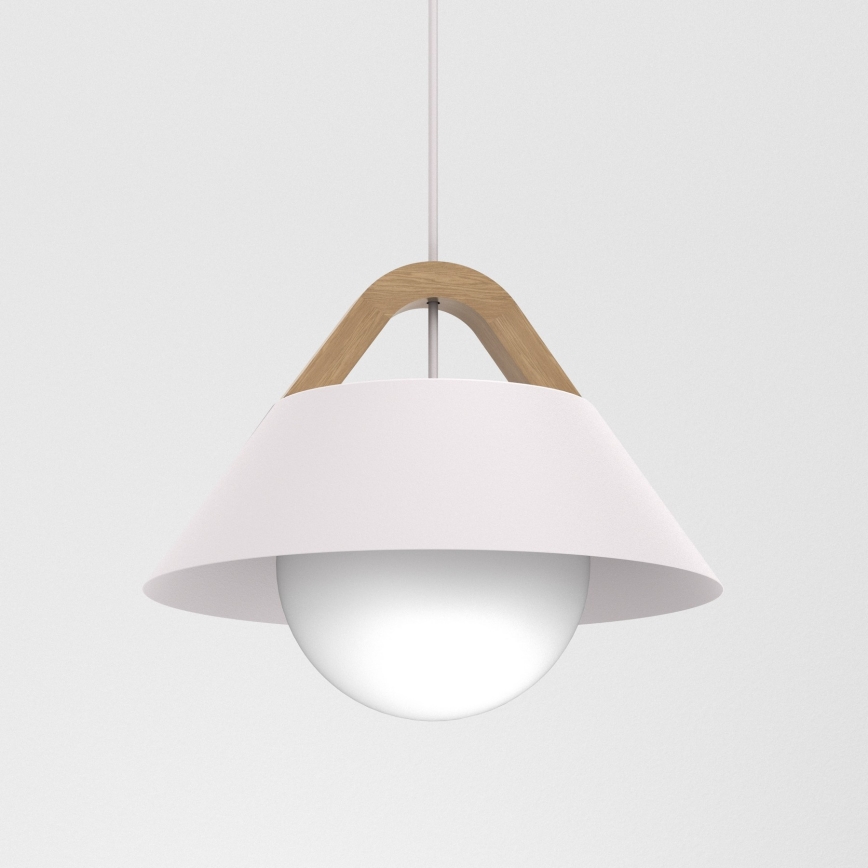 Pendellampe på ledning FUNDA 1xE27/15W/230V cremefarvet