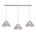 Pendellampe på ledning FUNDA 3xE27/15W/230V creme