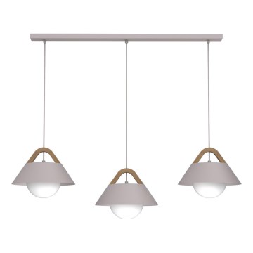 Pendellampe på ledning FUNDA 3xE27/15W/230V creme