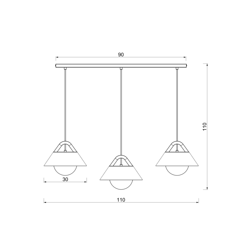 Pendellampe på ledning FUNDA 3xE27/15W/230V creme