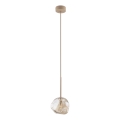 Pendellampe på ledning LAVA 1xG9/8W/230V beige/røget beige