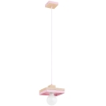 Pendellampe på ledning MIKO 1xE27/15W/230V rosa/beige