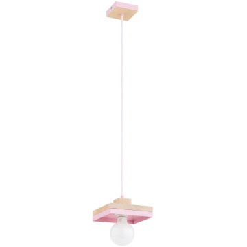 Pendellampe på ledning MIKO 1xE27/15W/230V rosa/beige