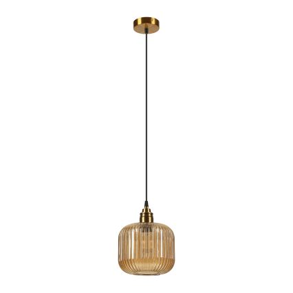 Pendellampe på ledning MILOU 1xE27/15W/230V guld/røget beige