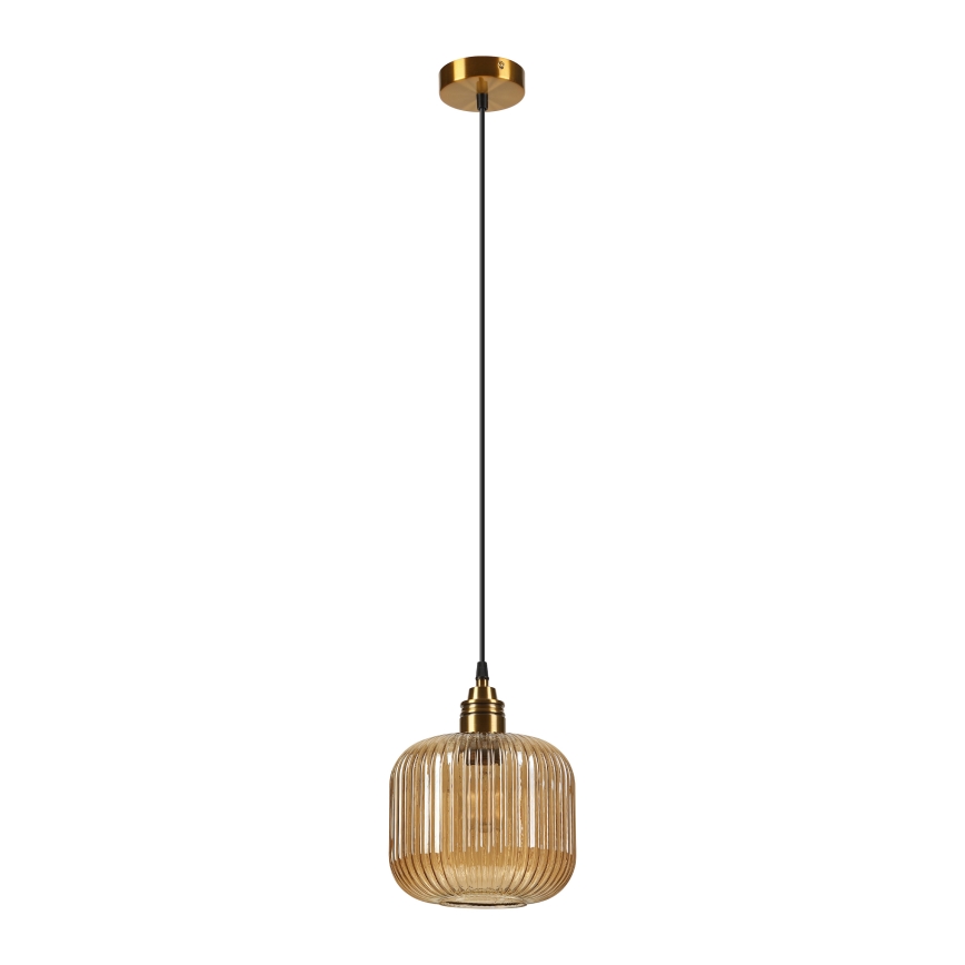 Pendellampe på ledning MILOU 1xE27/15W/230V guld/røget beige