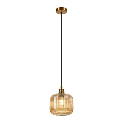 Pendellampe på ledning MILOU 1xE27/15W/230V guld/røget beige